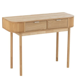 Console En Bois De Pin Avec Tiroirs Naturel 40x100x76 Cm