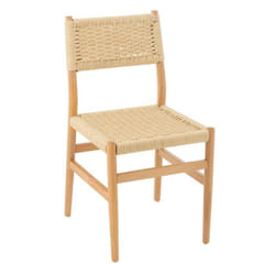 Chaise salle à manger en bois de hêtre et corde Naturel 50x46x87 cm