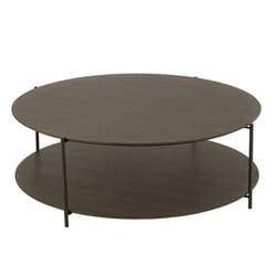 Table Basse Bois Avec Étagère Ouverte Marron Foncé 113x113x38 Cm