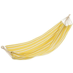 J-Line Hamac Rayures Coton/Polyester Jaune Vif/Blanc