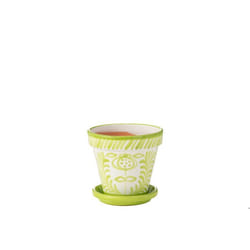 J-Line cache-pot Granada Handmade + Painted - céramique - groen - medium -  Ø 27 cm