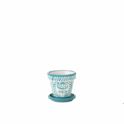J-Line cache-pot Granada Handmade + Painted - céramique - aqua - small -  Ø 21 cm