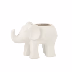 J-Line cache-pot Elephant - céramique - blanc - Ø 21.5 cm