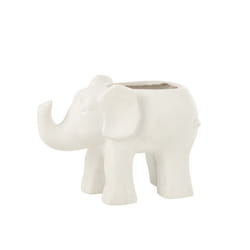 J-Line cache-pot Elephant - céramique - blanc - Ø 21.5 cm