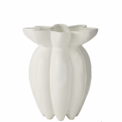 J-Line vase Lotus - céramique - blanc - large - Ø 32.5 cm