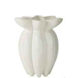 J-Line vase Lotus - céramique - blanc - large - Ø 32.5 cm