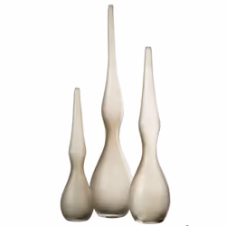 J-Line vase Yara Courbe Flute - verre - beige - 3 pièces - 64 cm de hauteur