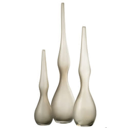 J-Line vase Yara Courbe Flute - verre - beige - 3 pièces - 64 cm de hauteur