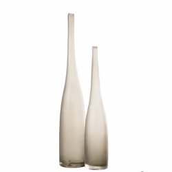 J-Line vase Yara Flute - verre - gris - set van 2 - 53 cm de hauteur