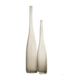 J-Line vase Yara Flute - verre - gris - set van 2 - 53 cm de hauteur