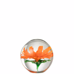 J-Line presse-papier Aster Rond - verre - transparent/orange - large