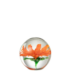 J-Line presse-papier Aster Rond - verre - transparent/orange - large