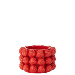 J-Line cache-pot Fraises - céramique - rood - medium - Ø 19.5 cm