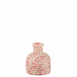 J-Line vase Coeur Mosaïque - verre - rose - small - Ø 11 cm