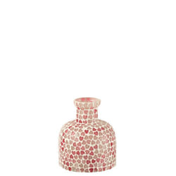 J-Line vase Coeur Mosaïque - verre - rose - small - Ø 11 cm