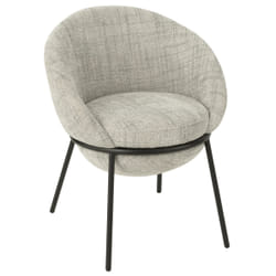 Chaise Design En Tissu Texturé Gris Clair Et Métal Noir - Egyz