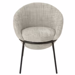 Chaise Design En Tissu Texturé Gris Clair Et Métal Noir - Egyz - Vue supplémentaire 2