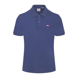 Polo en maille piquée col polo Levis Bleu