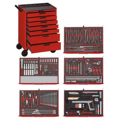 Servante doutils professionnelle - TENG TOOLS - TCEMM240N - 240 outils - Noir Rouge Métal