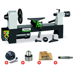 Holzstar - Pack tour à bois 200x305mm + mandrin 4 mors 100 mm + jeu 8 burins + mandrin à couronne + arbre DB305 vario pack