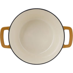 Cocotte Avec Couvercle - Cosy & Trendy - Fontestic - Fonte Émaillée- Ø24 Cm - 4,6 L - Tous Feux Dont Induction - Ambre