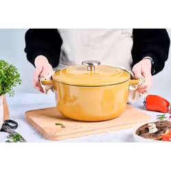 Cocotte Avec Couvercle - Cosy & Trendy - Fontestic - Fonte Émaillée- Ø24 Cm - 4,6 L - Tous Feux Dont Induction - Ambre - Vue supplémentaire 2