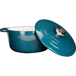 Cocotte Avec Couvercle - Cosy & Trendy - Fontestic - Fonte Émaillée- Ø24 Cm - 4,6 L - Tous Feux Dont Induction - Bleu