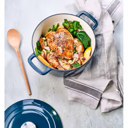 Cocotte Avec Couvercle - Cosy & Trendy - Fontestic - Fonte Émaillée- Ø24 Cm - 4,6 L - Tous Feux Dont Induction - Bleu - Vue supplémentaire 2