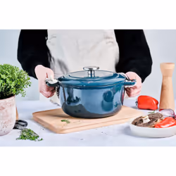 Cocotte Avec Couvercle - Cosy & Trendy - Fontestic - Fonte Émaillée- Ø28 Cm - 6,15 L - Tous Feux Dont Induction - Bleu - Vue supplémentaire 2