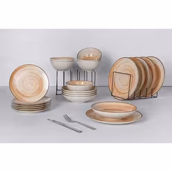 Cosy & Trendy Service de table SINTRA Terracotta 24 pièces 6 personnes