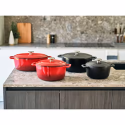 Cocotte Avec Couvercle - Cosy & Trendy - Fontestic - Fonte Émaillée- Ø24 Cm - 4,6 L - Tous Feux Dont Induction - Rouge - Vue supplémentaire 2