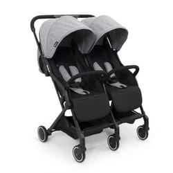 Poussette Double Buggy - BANINNI Adige - Pour Duos et Jumeaux - Gris - 0 à 36 mois - Jusquà 15Kg