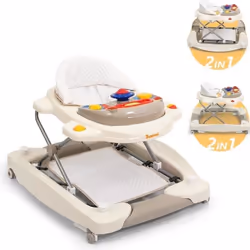 Trotteur Bébé 2en1 BANINNI Classic - De 6 mois à 12 kg - Beige