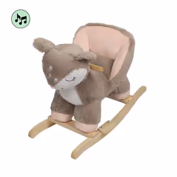 Animal à Bascule - Baninni - Cerf - Peluche Bois - Marron - 12 mois à 3 ans - Intérieur - Enfant - Mixte