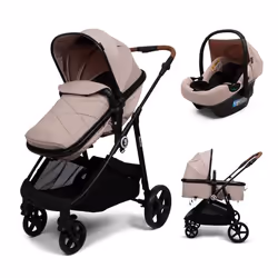 Baninni 3-en-1 Poussette Multi Stands avec Siège d’Auto Nelia Beige