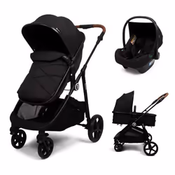 Baninni 3-en-1 Poussette Multi Stands avec Siège d’Auto Nelia Noir