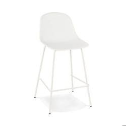 Tabouret snack mi-hauteur perforé ELLEN MINI blanc intérieur - extérieur - Dimensions : 485x47x96 cm