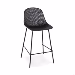 Tabouret snack mi-hauteur perforé ELLEN MINI noir intérieur - extérieur - Dimensions : 485x47x96 cm
