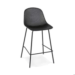 Tabouret snack mi-hauteur perforé ELLEN MINI noir intérieur - extérieur - Dimensions : 485x47x96 cm