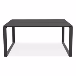 Table de réunion - Bureau design ABAK en bois et métal noir - Dimensions : 140x140x74 cm