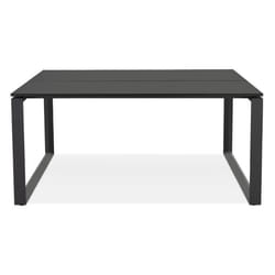 Table de réunion - Bureau design ABAK en bois et métal noir - Dimensions : 140x140x74 cm