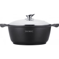 Royalty Line - Marmite avec revêtement antiadhésif effet marbre - d 20 cm - Noir - Livraison gratuite