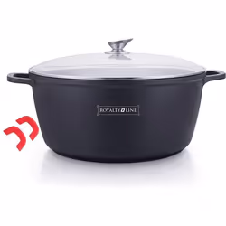 Cocotte en aluminium moulé sous pression antiadhésive en marbre 24 cm avec couvercle