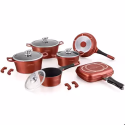 Batterie de cuisine 17 pièces Bordeaux Royalty Line RLES1015M-BUR - TU