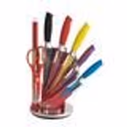 Ensemble de couteaux 7 pièces avec bloc Multicouleur Royalty Line RLCOL8W - TU