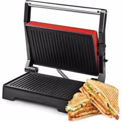 Royalty Line RL-PM1000: Grille-pain grille-pain rouge 1000W Le RL-PM1000 est un gril à presse à panini électrique avec un élé ...