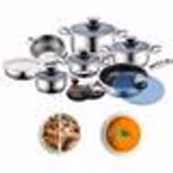 Royal Swiss - Pan induction 16 pièces avec couvercle en verre - Casserole / Casserole / Poêle en acier inoxydable - Sans PFAS