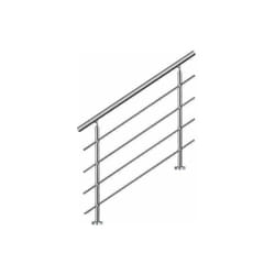 Bc-elec - AHM1004 Main courante d'escalier 100cm, balcon, balustrade, garde-corps en inox avec 4 barres transversales, install. à plat ou inclinée