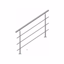Cette rampe élégante fait de votre escalier ou balcon un accroche-regard. Garde-corps élégant et bien fait en acier inoxydabl ...