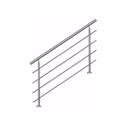 Cette rampe élégante fait de votre escalier ou balcon un accroche-regard. Garde-corps élégant et bien fait en acier inoxydabl ...